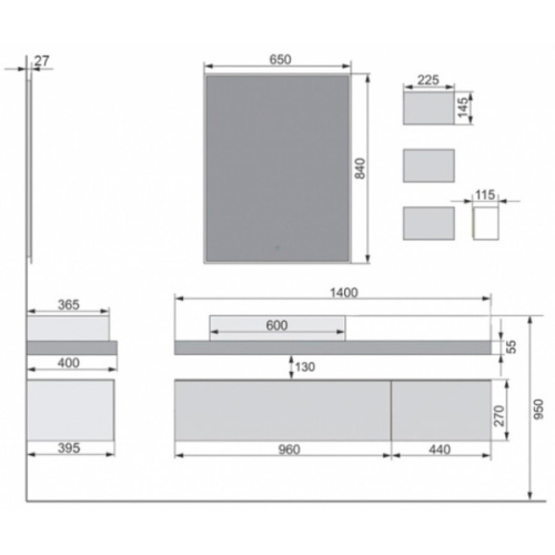 Зеркало с подсветкой Velvex Felay 65 см с сенсорным выключателем - фото 3