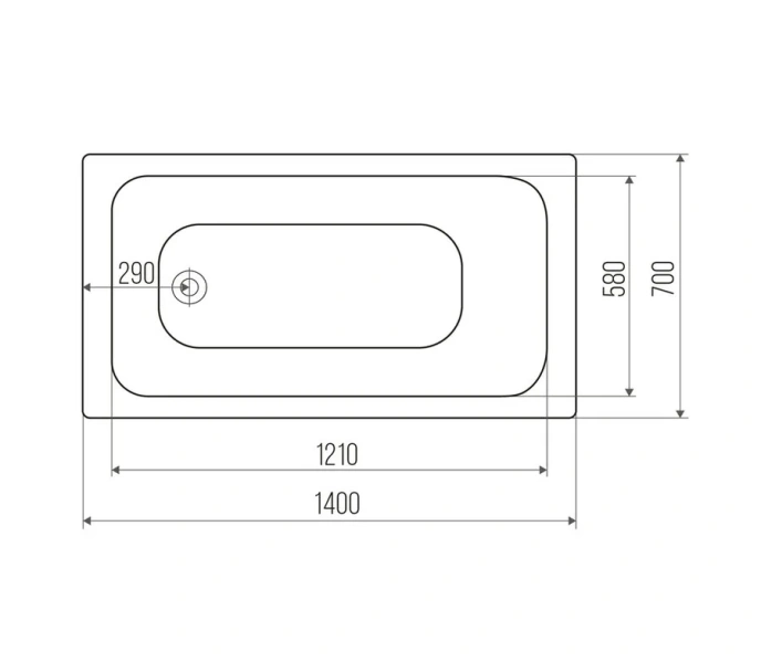 Ванна чугунная Goldman Classic CL14070 140 x 70 см, цвет белый - фото 2