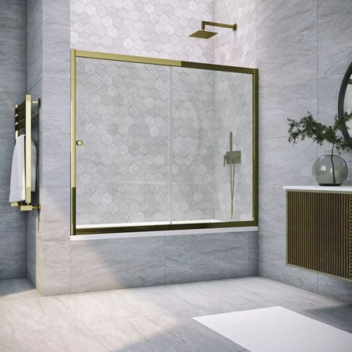 Душевая шторка на ванную стекло прозрачное Vegas-glass ZV 160 01 - фото 1