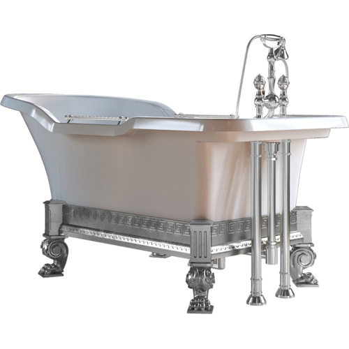 Ванна из искусственного камня Migliore Impero Affusto 180х87 см фурнитура хром - фото 1