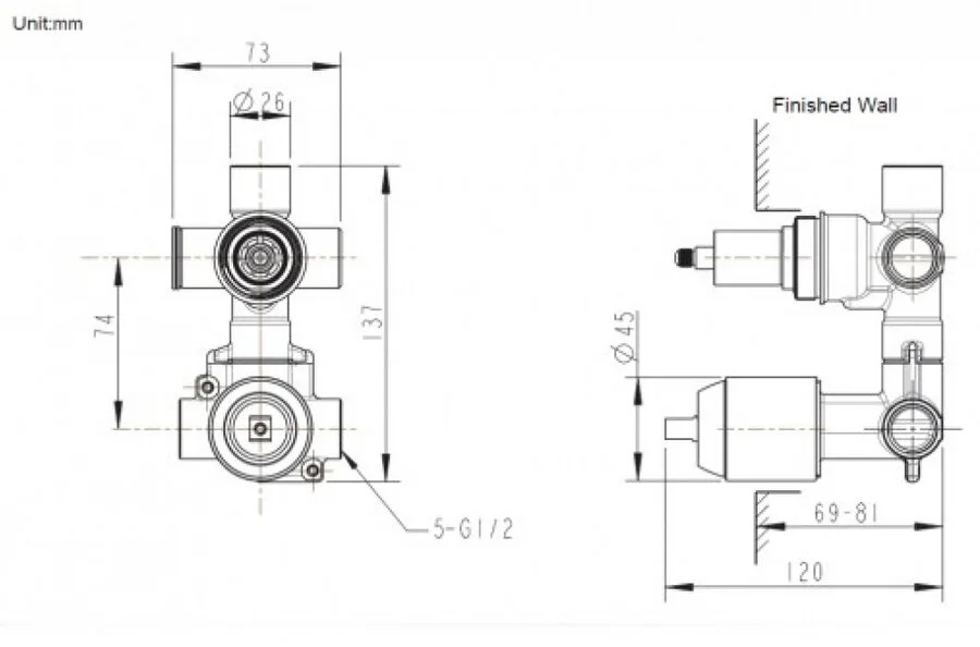 Смеситель для душа Bravat Source PB8173218-2-ENG встраиваемый - фото 2