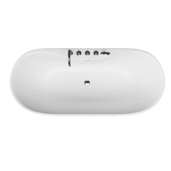 Ванна акриловая Grossman Classic GR-12501-1, со смесителем, 160 x 75 см, белая, овальные - фото 5