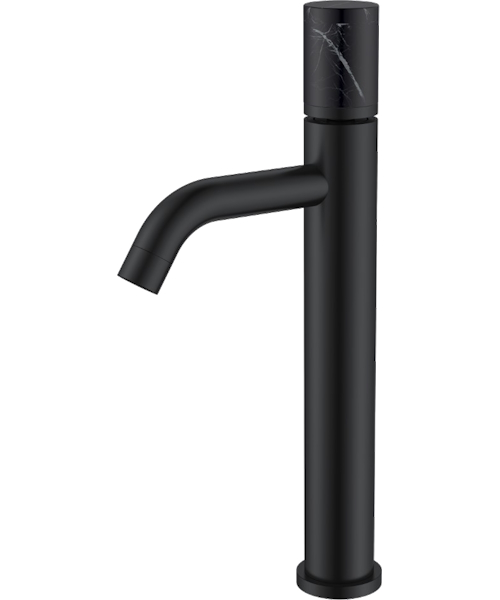 Смеситель для раковины Boheme Stick черный/черный мрамор - фото 1