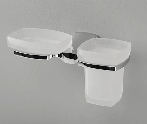 Стакан для ванной и мыльница WasserKRAFT Wern хром - фото 4