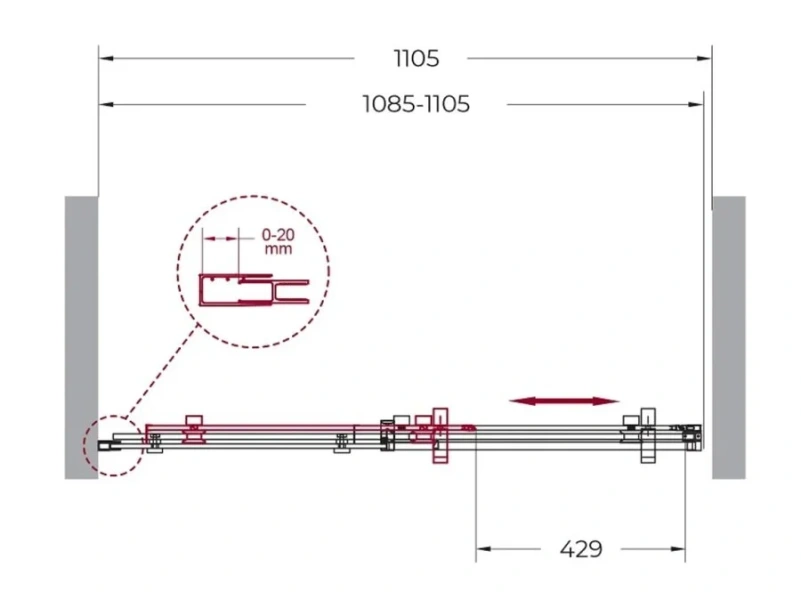 Душевая дверь BelBagno Marino 110 см профиль хром - фото 2