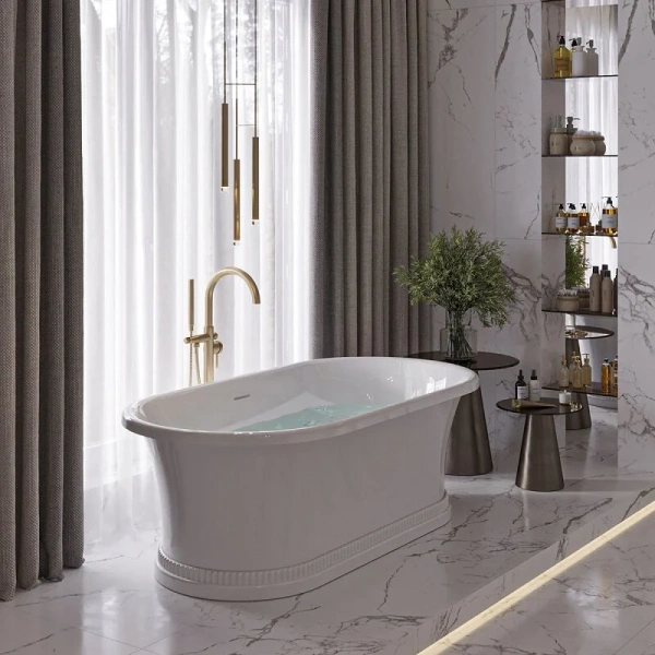 Ванна из искусственного камня Belux Сиртаки ВСР-1750, 4810924268129, 175 x 90 см, белый, отдельностоящие - фото 6