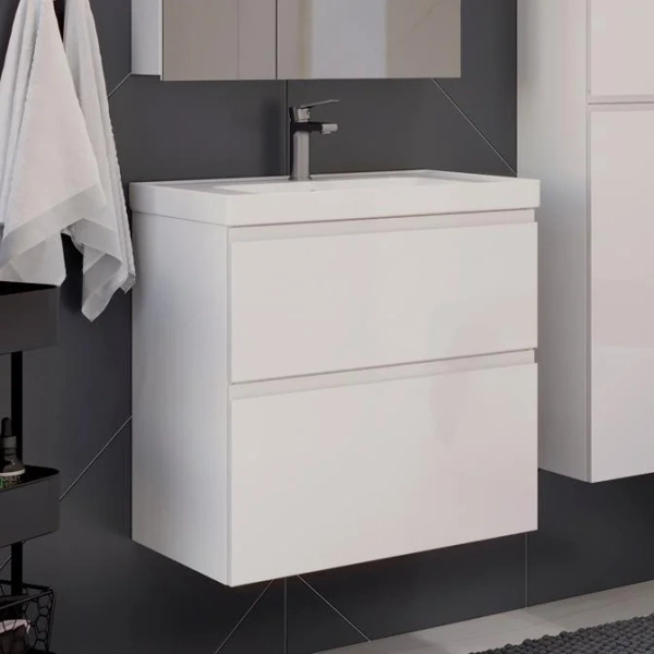 Тумба с раковиной Lemark Veon LM01V60T 60 см с 2 выдвижными ящиками