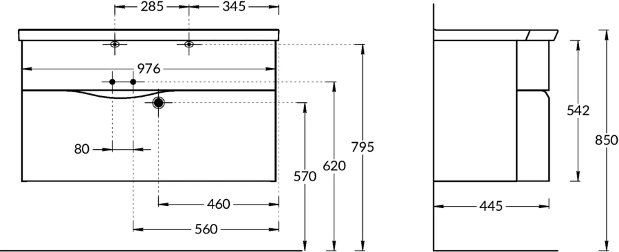 Тумба под раковину подвесная Kerama Marazzi Riva 100 cм левая, в наличии index_1 - фото 11
