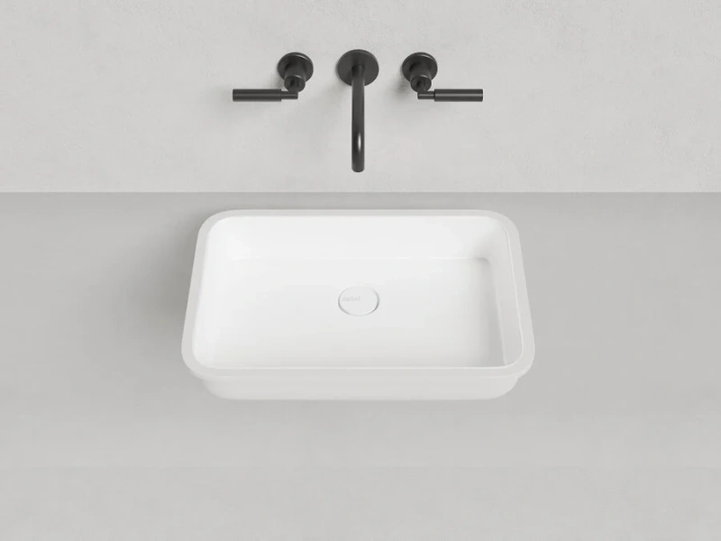 Раковина Salini Marea 09 55 см в цвете по RAL, прямоугольной формы - фото 5