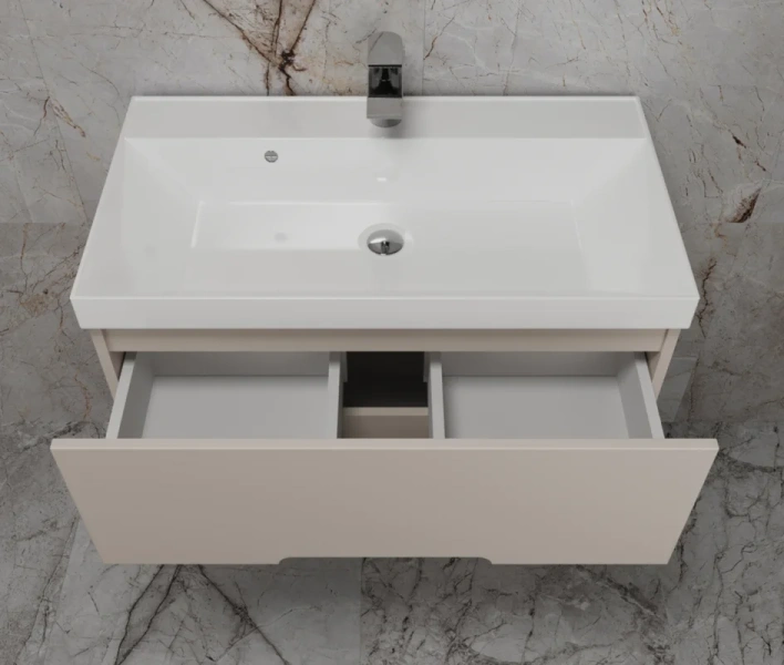 Тумба под раковину подвесная Style Line Матис 80 см крем, по запросу - фото 2