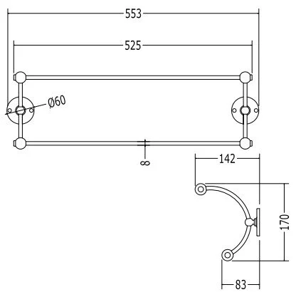 Полотенцедержатель для ванной двойной Devon&Devon Cavendish WM09 - фото 2
