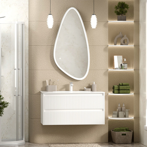 Тумба с раковиной подвесная Brevita Riva 100 см белая - фото 2