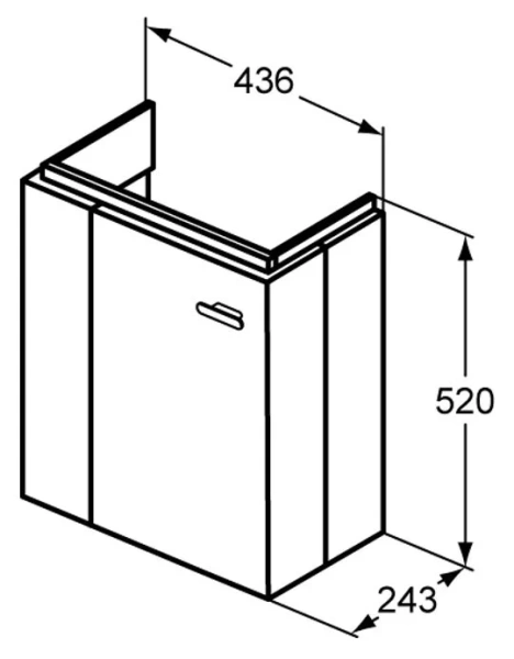 Тумба с раковиной подвесная Ideal Standard Connect Space E037 45 см с L-образной дверкой - фото 2
