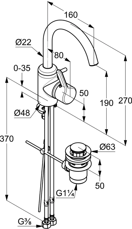 Смеситель для раковины Kludi Bingo Star хром, на раковину - фото 6