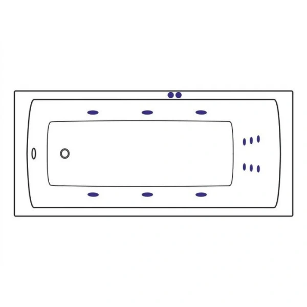 Ванна гидромассажная Excellent Aquaria Line 170 x 75 см, белый/хром, WAEX.AQU17.LINE.CR, приставные, встраиваемые - фото 7