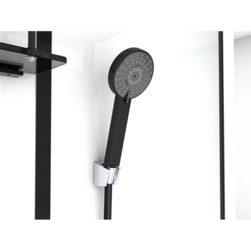 Душевая кабина Black&White Galaxy G8001 90x90 см четверть круга, со стеклянными задними стенками - фото 8