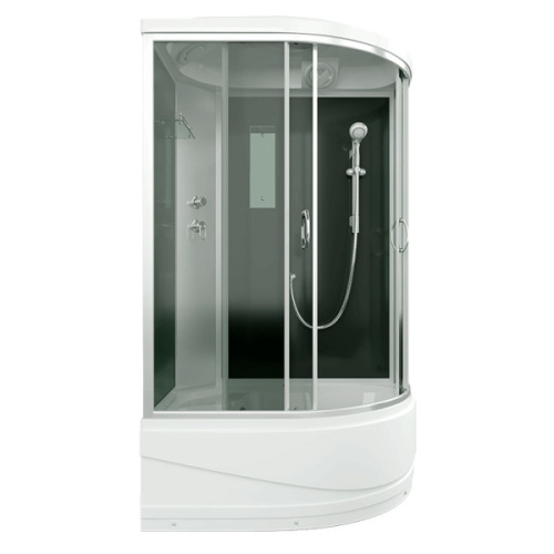 Душевая кабина Erlit Comfort 120x80 см черная задняя стенка, угловые, недорогие, для дачи, без гидромассажа, c тропическим душем, с крышей, с сиденьем - фото 5