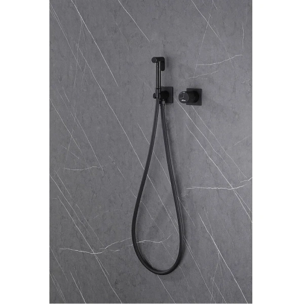 Гигиенический душ со смесителем Abber Rund черный матовый - фото 4