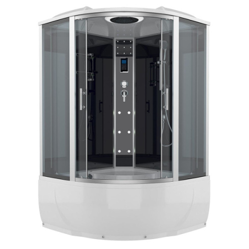 Душевой бокс, задние стенки зеркальные, стекло тонированное, Erlit Comfort ER 4335T-C2 - фото 3