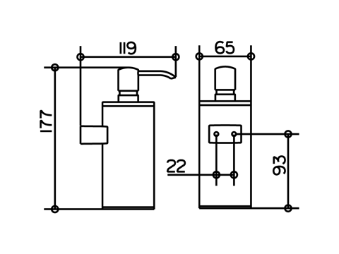Дозатор для ванной метал Keuco Plan 14953  - фото 2