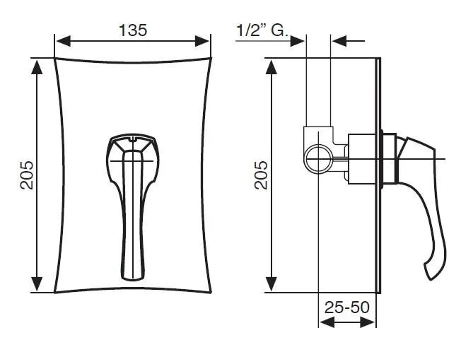 Смеситель для душа матовое золото Emmevi Ares, для душа - фото 2