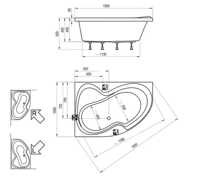Ванна акриловая Ravak Rosa II 150х105 см, в наличии, по запросу - фото 9