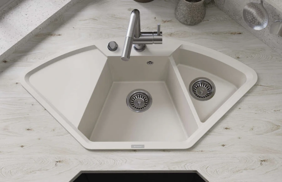 Мойка для кухни Omoikiri Yonaka 98-C-PA 98 см пастила, нестандартной формы - фото 4