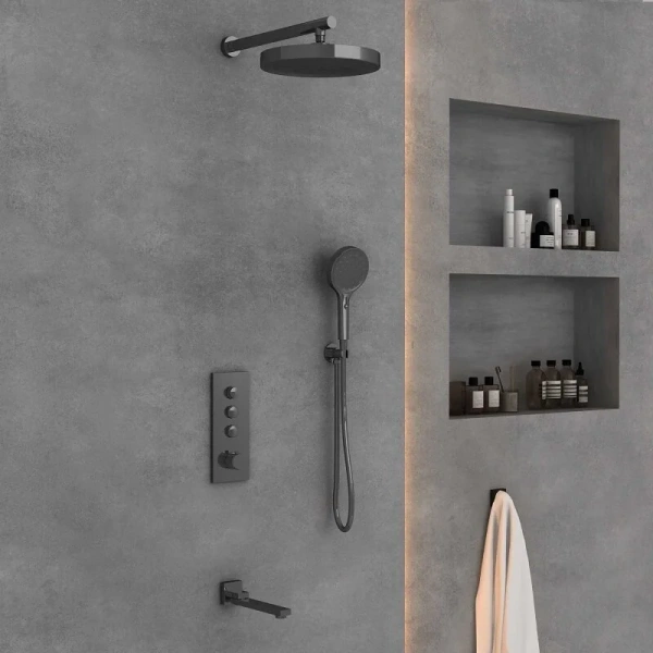 Душевой комплект Vincea встраиваемый, вороненая сталь index_1 - фото 6