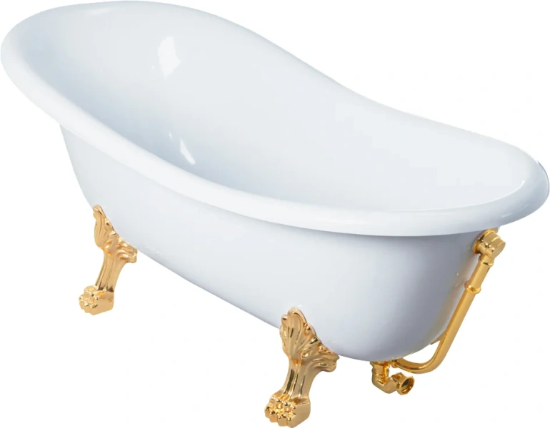 Ванна из искусственного камня Migliore Milady 185х82 см фурнитура золото, ретро, в классическом стиле, прованс, декорированныe - фото 3