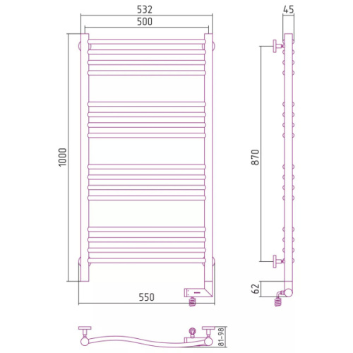 Полотенцесушитель электрический Сунержа Флюид 2.0 50x100 см белый матовый - фото 3