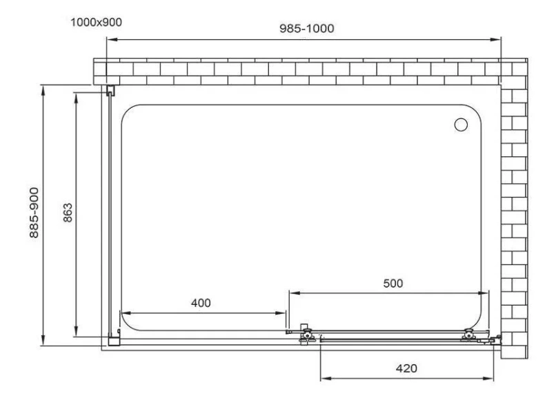 Душевой уголок Vincea Alpha 100х90 см стекло текстурное, современные, hi-tech - фото 3