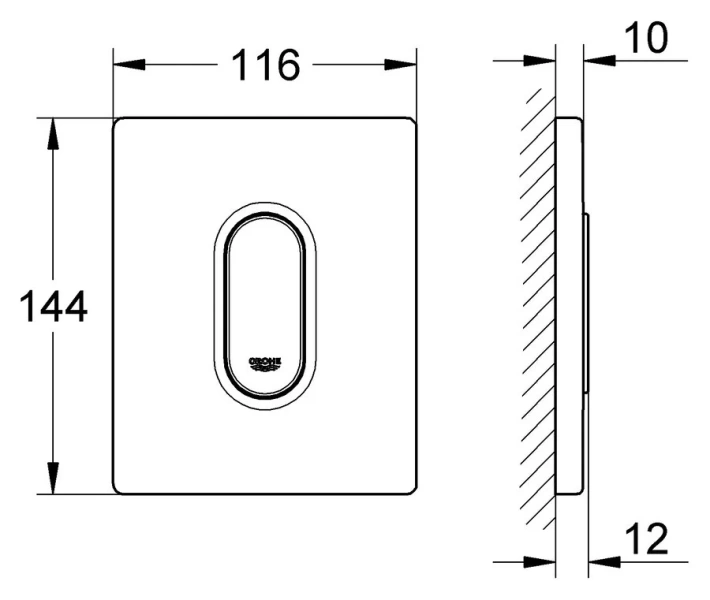 Смывная клавиша, альпин-белый, Grohe Arena Cosmopolitan 38857SH0, нет в наличии - фото 2