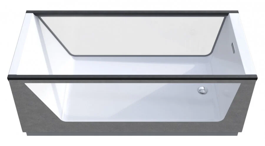 Ванна Aima Design Neo 170 x 75 см, 2 стекла принт бетон, отдельностоящая, белый, 01нео1775с2 - фото 2
