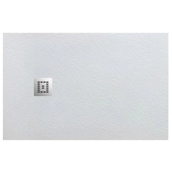 Душевой поддон BelBagno Uno 100х80 см белый, накладка хром - фото 1