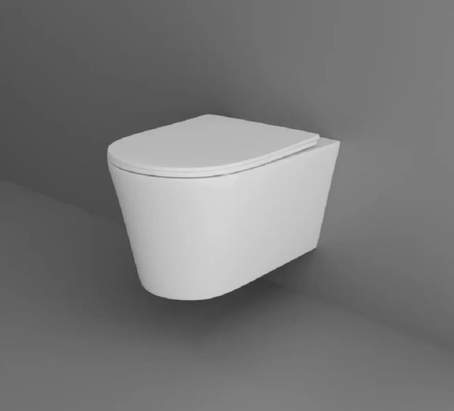 Унитаз подвесной Акватек Вега с сиденьем, недорогие, безободковые, сиденье с микролифтом , с антивсплеском - фото 5