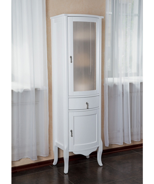 Шкаф-пенал, петли справа, стекло матовое, La Beaute Nora CNO.Dx.O