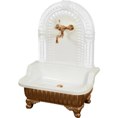 Раковина напольная Migliore Olivia Zampa золото/белый - фото 4