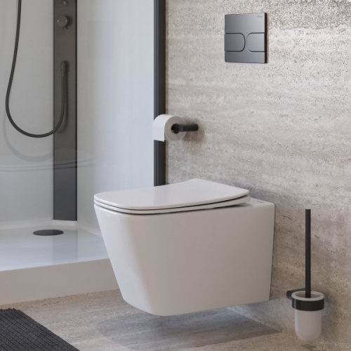 Унитаз подвесной BelBagno Kraft безободковый, с горизонтальным, прямым выпуском, с прямым выпуском - фото 7