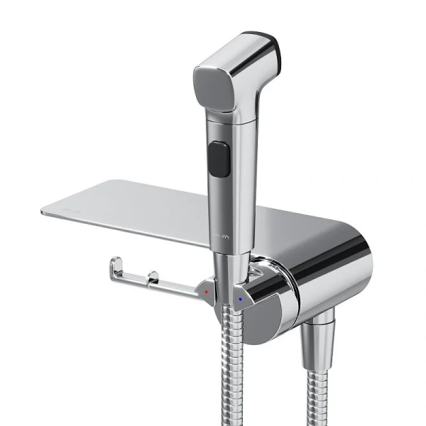 Гигиенический душ со смесителем Am.Pm Func F0H8F9 с полкой, хром, черные - фото 5