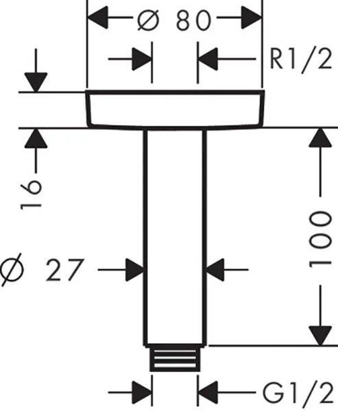 Кронштейн для верхнего душа Hansgrohe черный матовый, в наличии - фото 2