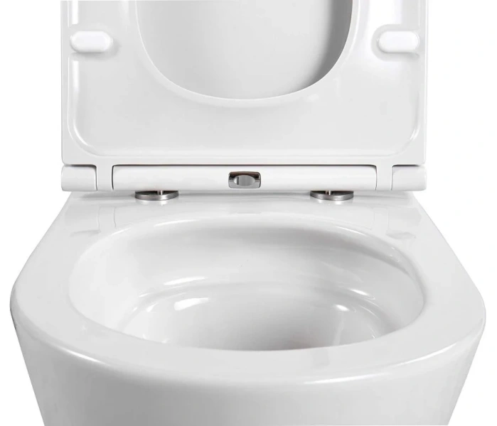 Унитаз подвесной Акватек Вега белый, недорогие, безободковые, сиденье с микролифтом  - фото 5