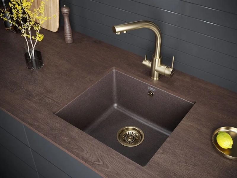 Смеситель для кухни Paulmark Essen бронза, современные, hi-tech - фото 3