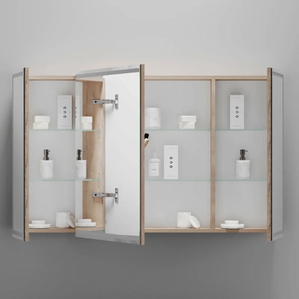 Зеркальный шкаф с подсветкой Sancos Mirror 120 см дуб галифакс - фото 3