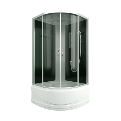 Душевая кабина Erlit Comfort 90x90 см задняя стенка черная, полукруглые, четверть круга - фото 2