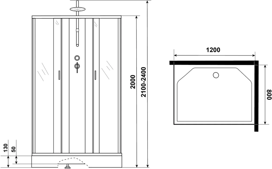 Душевая кабина Niagara Classic 120x80 см стекло матовое, в наличии - фото 11