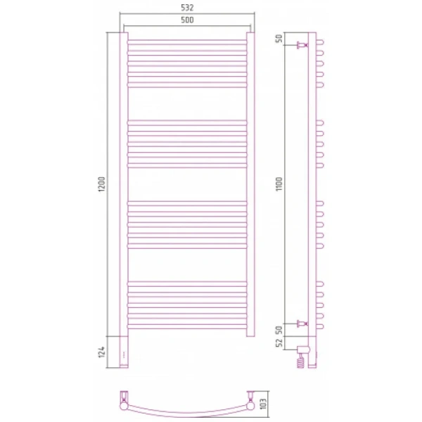 Полотенцесушитель электрический Сунержа Богема 3.0 50х120 см правый золотой шелк, современные, hi-tech - фото 2
