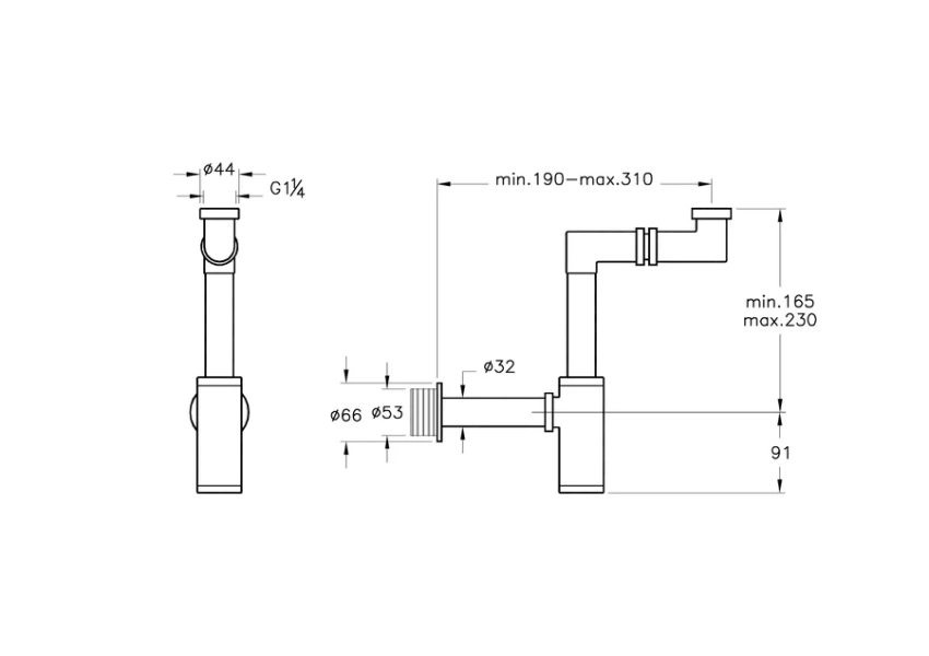 Сифон для раковины VitrA Syphon металлический - фото 2