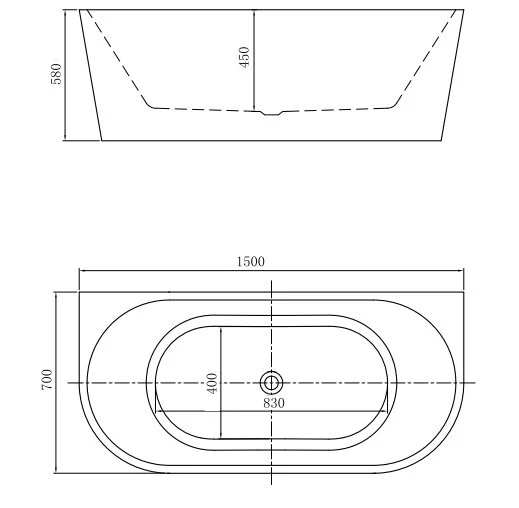 Ванна акриловая Bolu BL-323NS/150, 150 x 70 см, слив-перелив в комплекте, белый, приставные, встраиваемые - фото 7