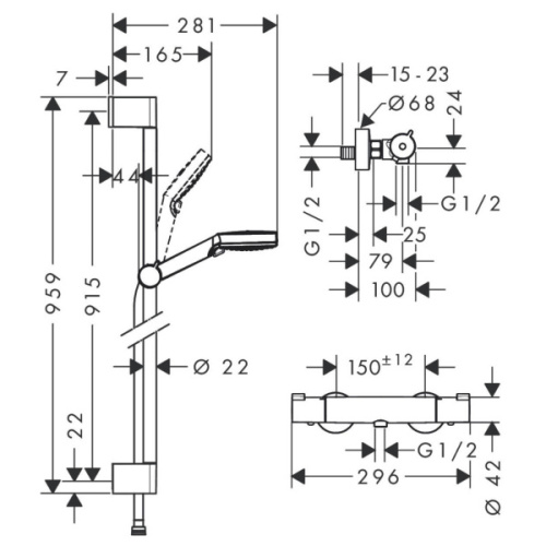 Душевой комплект Hansgrohe Crometta - фото 2