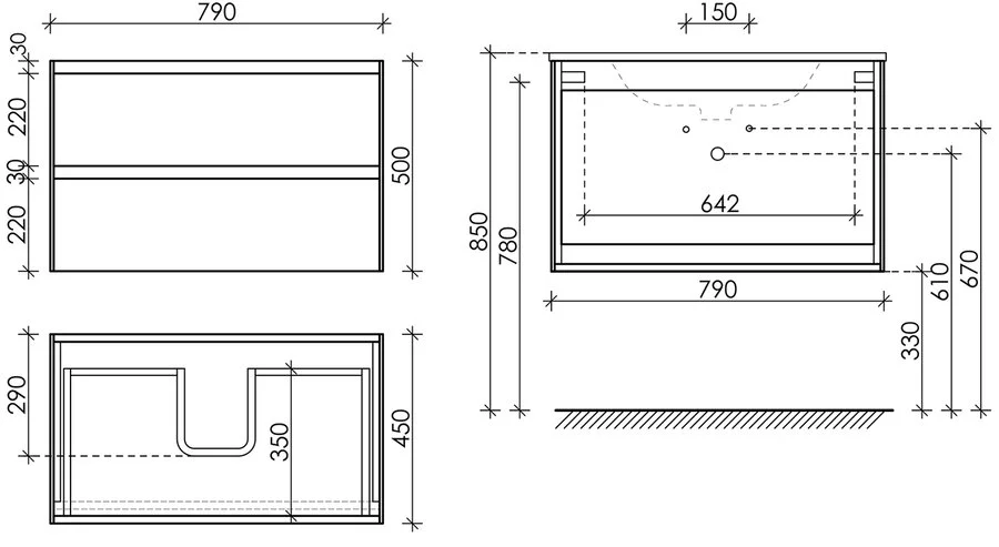 Тумба под раковину подвесная Sancos Cento 80 см белая, нет в наличии - фото 2